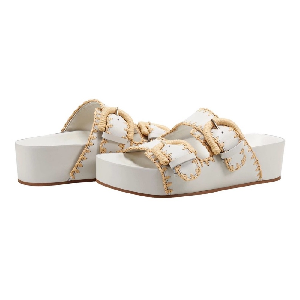 Brand New Marc Fisher White Slide Sandals SZ: 7.5